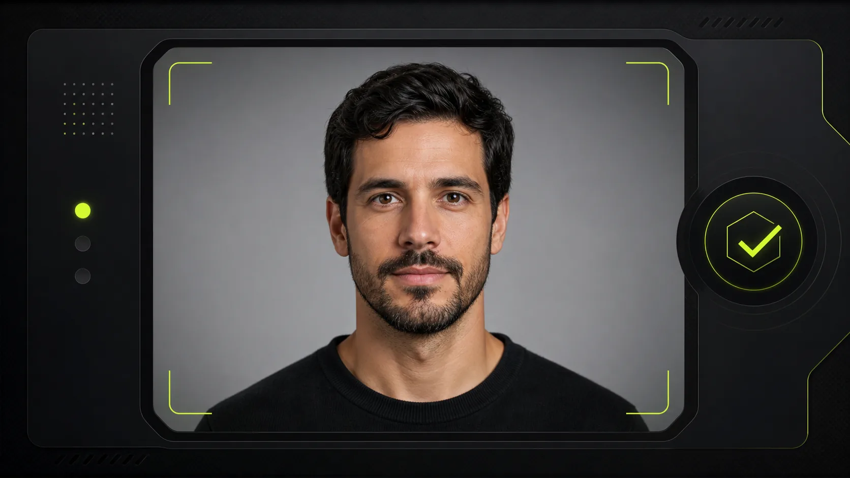 Exemplo de foto frontal correta para criar avatar de IA.